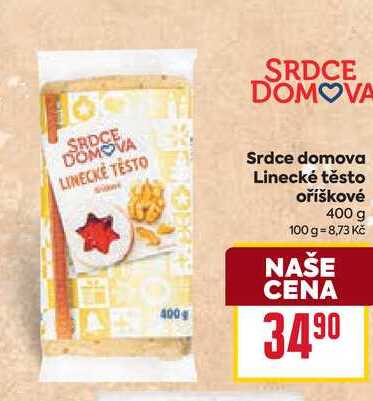 Srdce domova Linecké těsto oříškové 400 g
