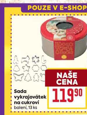 Sada vykrajovátek na cukroví balení, 13 ks