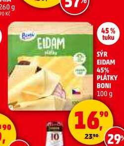 SÝR EIDAM 45% PLÁTKY BONI, 100 g