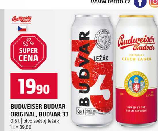 BUDWEISER BUDVAR ORIGINAL, BUDVAR 33 0,5l