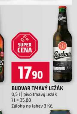 BUDVAR TMAVÝ LEŽÁK 0,5l pivo tmavý ležák