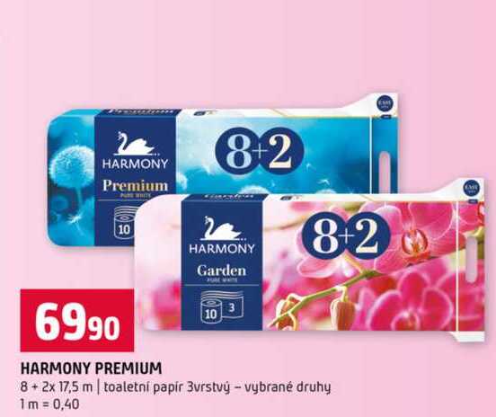 HARMONY PREMIUM 8+2x toaletní papír 3vrstvý vybrané druhy