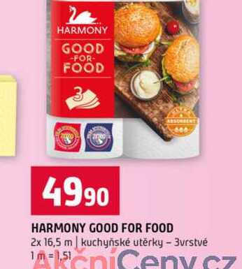 HARMONY GOOD FOR FOOD 2x 16,5 m kuchyňské utěrky 3vrstvé 