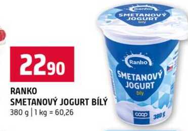 RANKO SMETANOVÝ JOGURT BÍLÝ 380 g