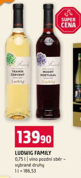 LUDWIG FAMILY 0,75l vino pozdní sběr vybrané druhy