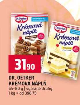 DR. OETKER KRÉMOVÁ NÁPLŇ 65-80 g vybrané druhy
