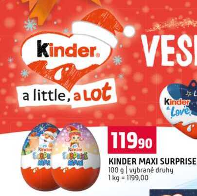 KINDER MAXI SURPRISE 100 g vybrané druhy 