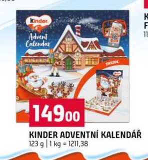 KINDER ADVENTNÍ KALENDÁŘ 123 g 