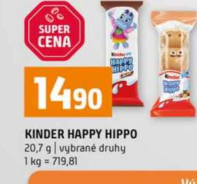 KINDER HAPPY HIPPO 20,7 g vybrané druhy