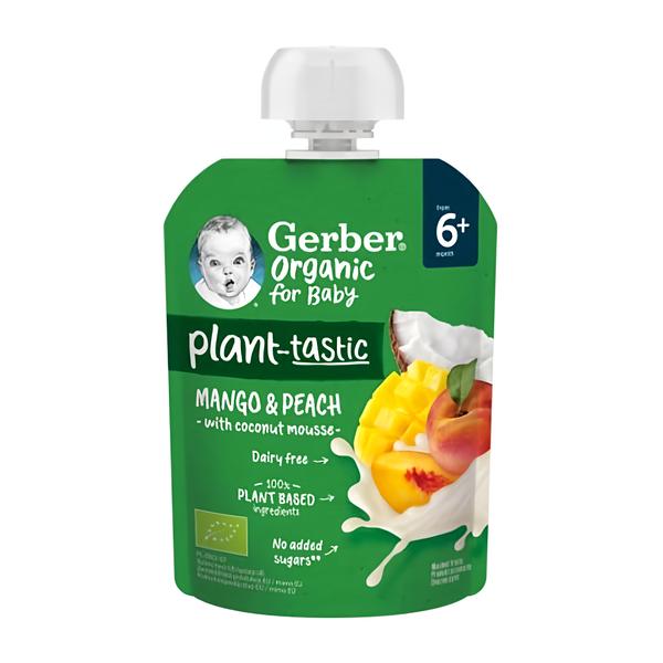 Gerber Organic BIO ovocná kapsička mango a broskev s kokosovým mlékem