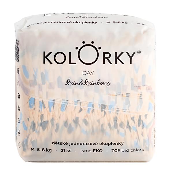 Kolorky Day Jednorázové eko plenky déšť a duhy M (5-8 kg)