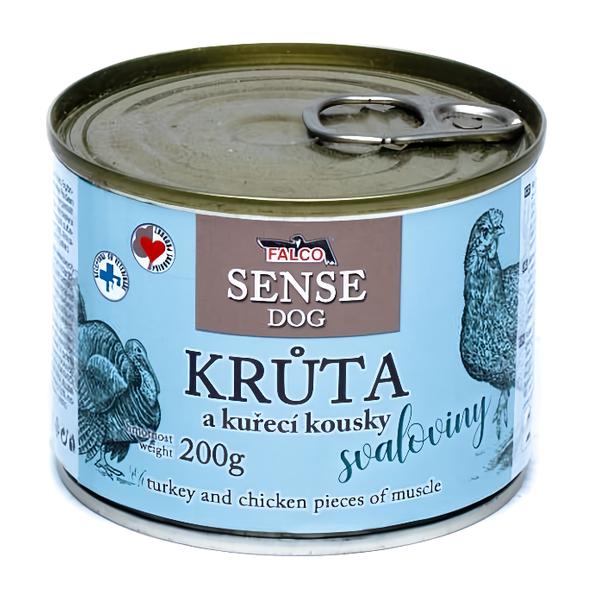 Sokol Falco SENSE DOG krůta a kuřecí, konzerva pro psy