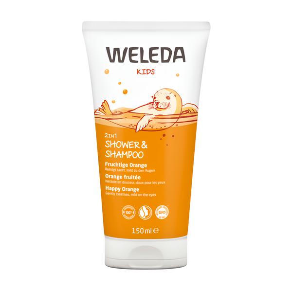Weleda 2v1 Sprchový krém a šampon Šťastný pomeranč