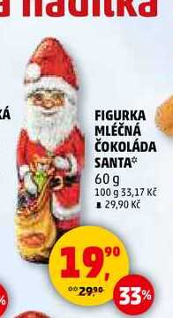 FIGURKA MLÉČNÁ ČOKOLÁDA SANTA, 60g 