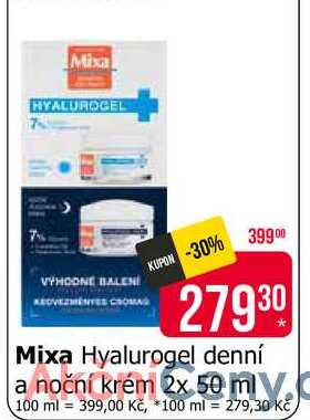 Mixa Hyalurogel denní a noční krém 2x 50 ml