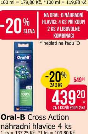 Oral-B Cross Action náhradní hlavice 4 ks 