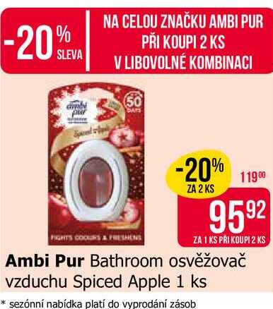 Ambi Pur Bathroom osvěžovač vzduchu Spiced Apple 1 ks