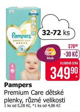 Pampers Premium Care dětské plenky, různé velikosti