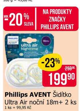 Phillips AVENT Šidítko Ultra Air noční 18m+ 2 ks