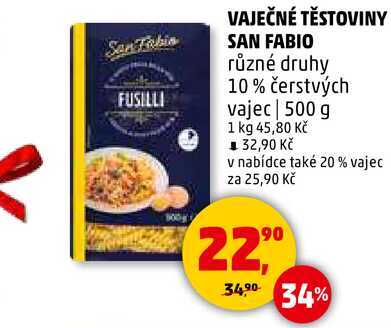 VAJEČNÉ TĚSTOVINY SAN FABIO, 500 g 