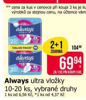Always ultra vložky 10-20 ks, vybrané druhy