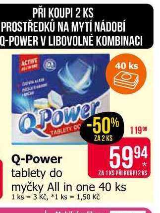 Q-Power tablety do myčky All in one 40 ks