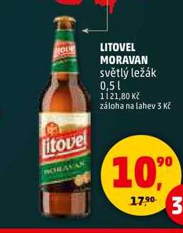 LITOVEL MORAVAN světlý ležák, 0,5 l