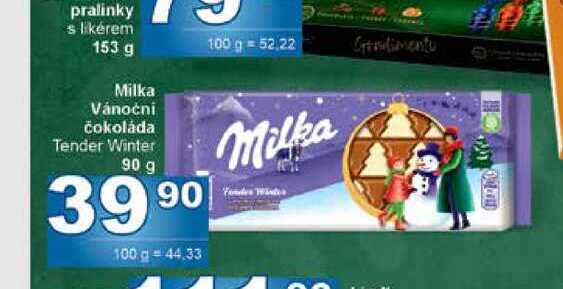 Milka Vánoční čokoláda Tender Winter 90 g