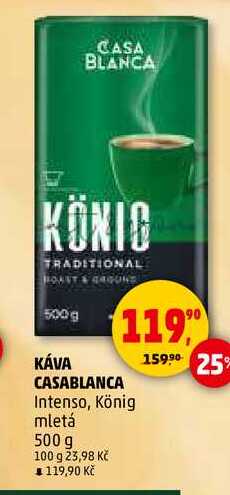 KÁVA CASABLANCA Intenso, König mletá, 500 g