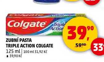 ZUBNÍ PASTA TRIPLE ACTION COLGATE, 125 ml 