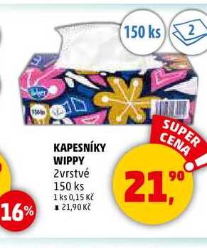 KAPESNÍKY WIPPY, 150 ks 