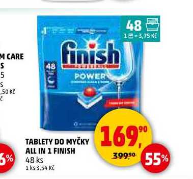 TABLETY DO MYČKY ALL IN 1 FINISH, 48 ks