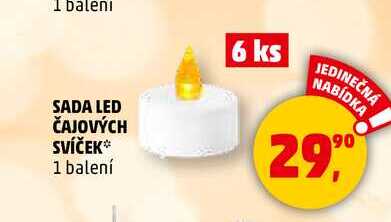SADA LED ČAJOVÝCH SVÍČEK, 6 ks 