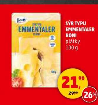 SÝR TYPU EMMENTALER BONI, 100 g