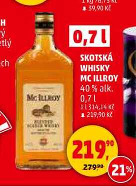 SKOTSKÁ WHISKY MC ILLROY, 0,7 l