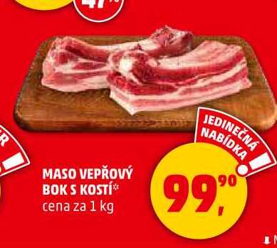 MASO VEPŘOVÝ BOK S KOSTÍ, 1 kg 