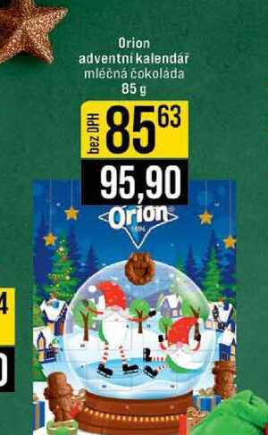 Orion adventní kalendář mléčná čokoláda 85g 