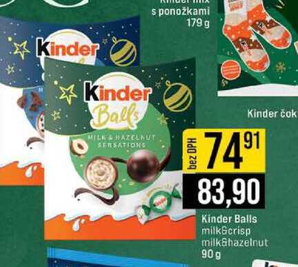 Kinder Balls milk&crisp milk hazelnut 90 g 