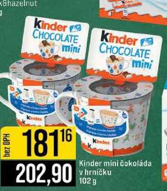 Kinder mini čokoláda v hrníčku 102 g 