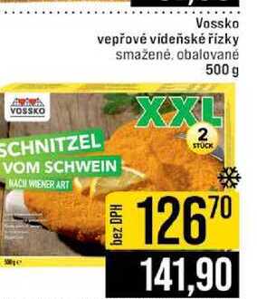Vossko vepřové vídeňské řízky smažené, obalované 500 g 