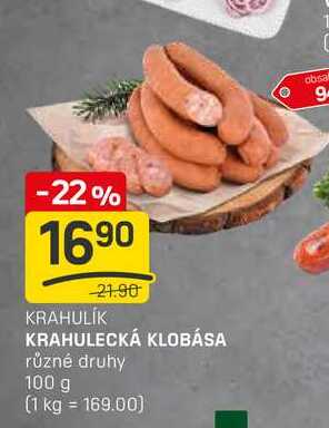 KRAHULECKÁ KLOBÁSA různé druhy 100 g