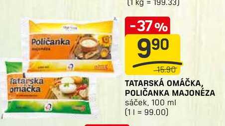 TATARSKÁ OMÁČKA, POLIČANKA MAJONÉZA sáček, 100 ml