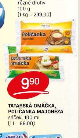 Tatarská omáčka, Poličanka Majonéza, sáček 100ml