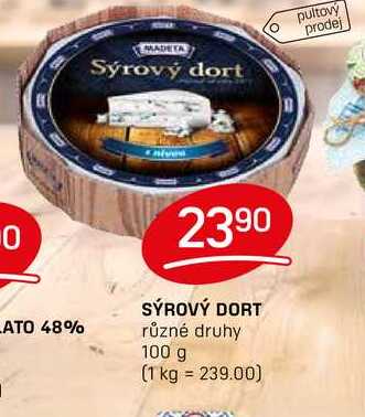 SÝROVÝ DORT různé druhy 100 g