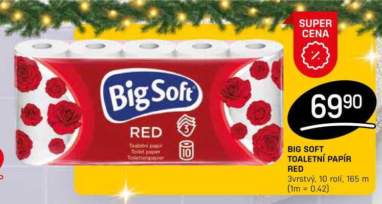 BIG SOFT TOALETNÍ PAPÍR RED 3vrstvý, 10 rolí