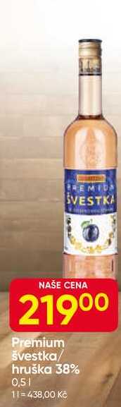 Premium švestka/ hruška 38% 0,5l