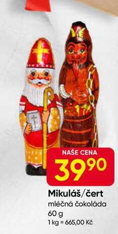 Mikuláš/čert mléčná čokoláda 60 g 