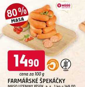 FARMÁŘSKÉ ŠPEKÁČKY 100g