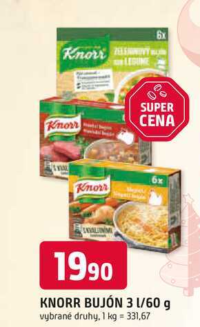 KNORR BUJÓN 3 l/60 g vybrané druhy