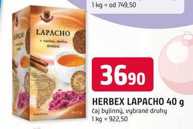 HERBEX LAPACHO 40 g čaj bylinný, vybrané druhy
